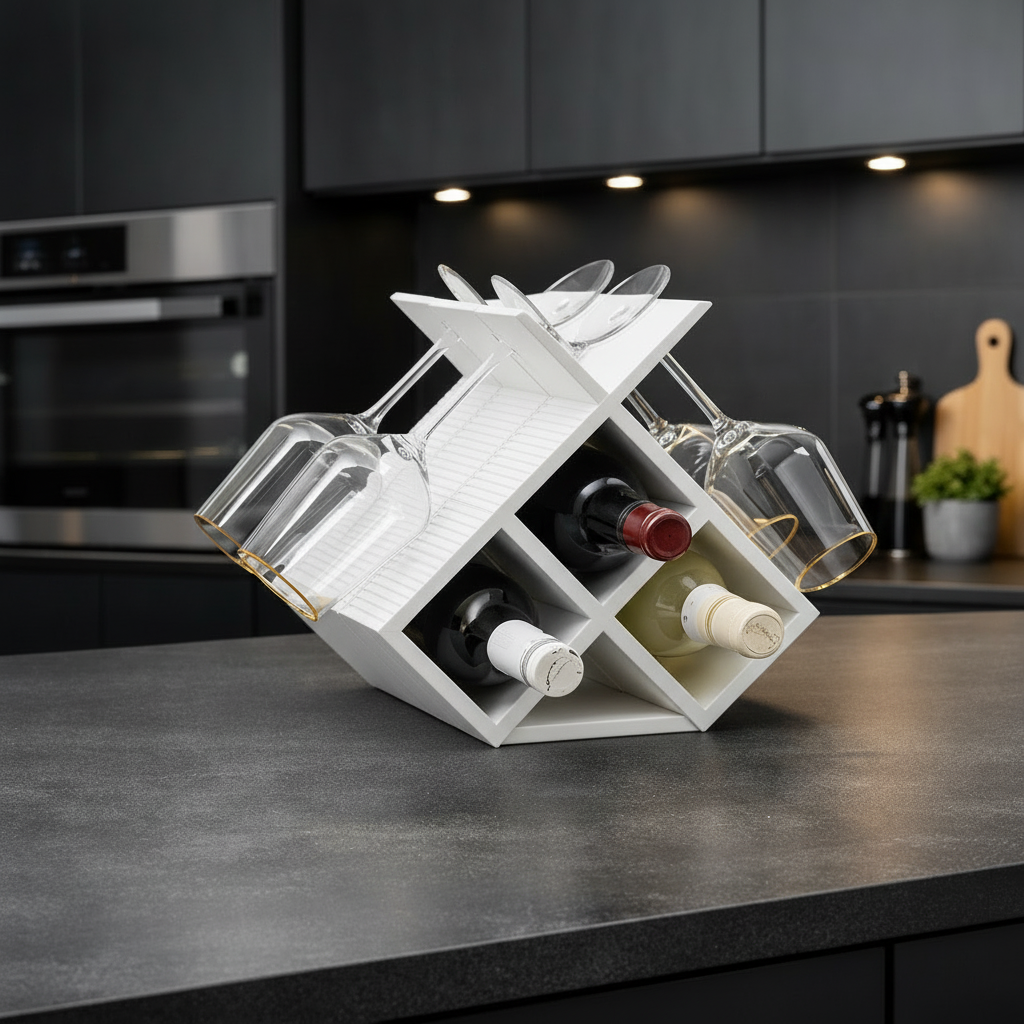 Suporte para Garrafas e Copos - Branco